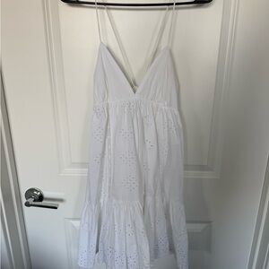 Zara Eyelet White Mini Dress
